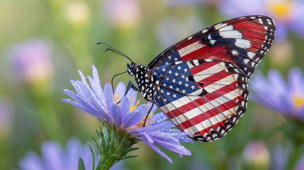 American Butterfly - Patriotic butterfly with red, white, and blue colors